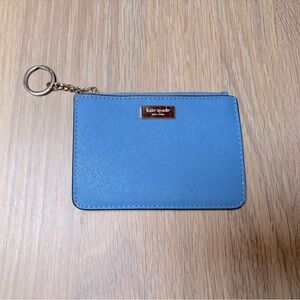 Kate Spade Light Blue Saffiano Key Ring Card Holder